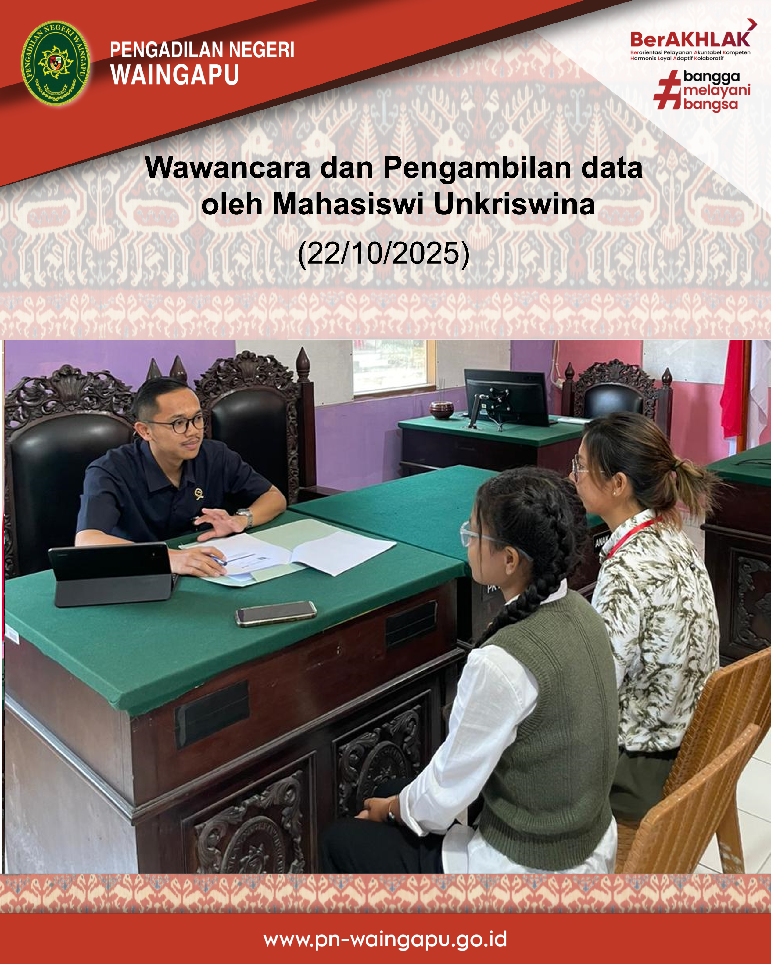 Wawancara dan Pengambilan data oleh Mahasiswi Unkriswina 2