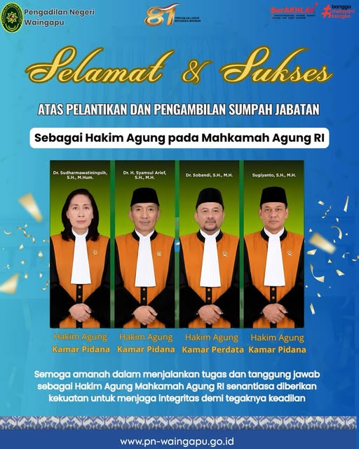 SELAMAT SUKSES HAKIM AGUNG